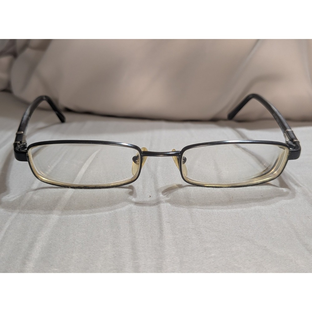 Mens Unisex Prada Eyeglasses Full Frame Wire Rim Rectangle Black VPR 65G 1B0-101